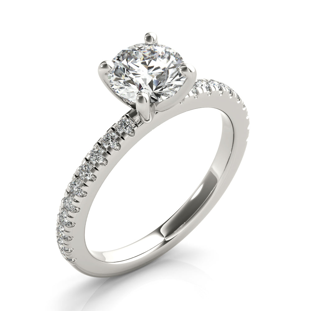 Alyssa V Prong Round Lab Grown Diamond Ring