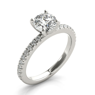 Alyssa V Prong Round Lab Grown Diamond Ring