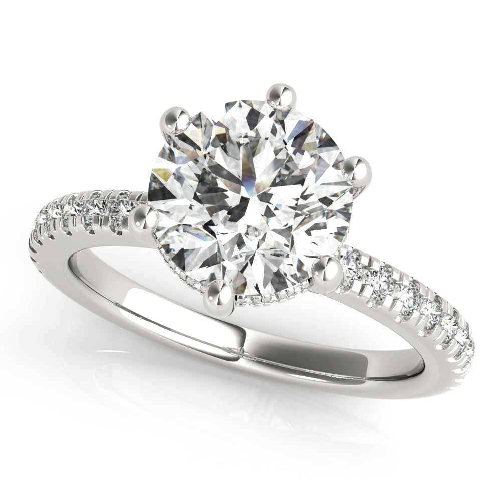 Alyssa 6-Prong Round Diamond Engagement Ring Setting – KAVALRI