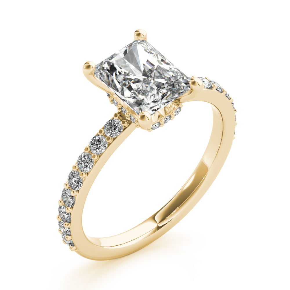 Allegra Radiant Cut Diamond Bridge Engagement Ring Setting