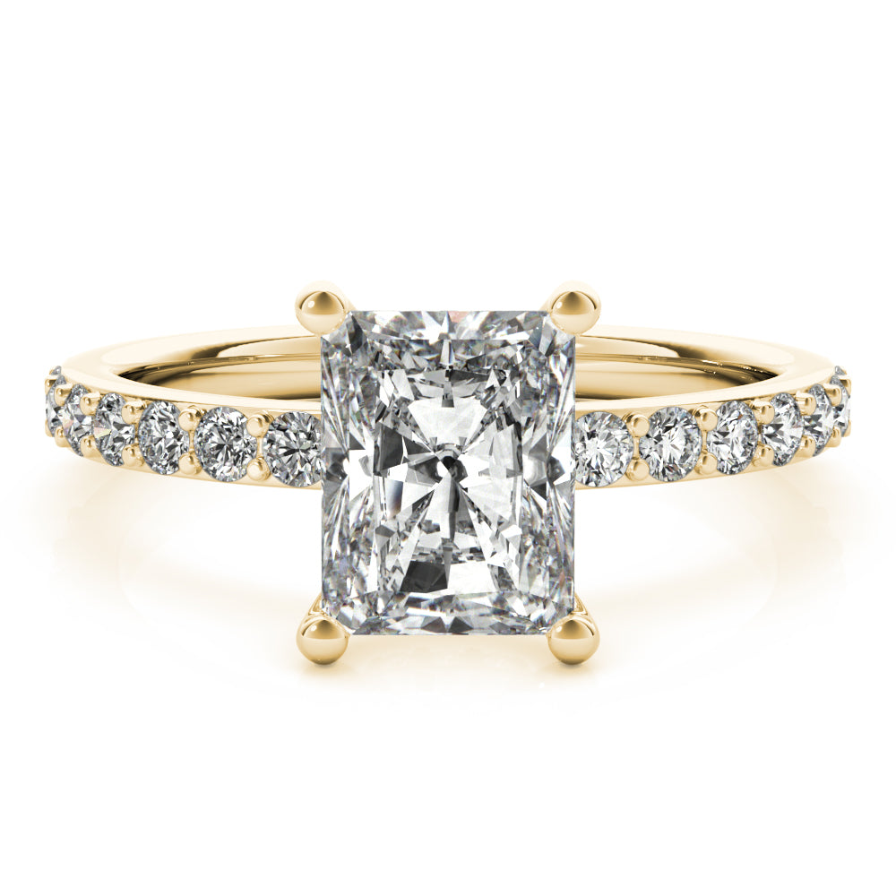 Allegra Radiant Cut Diamond Bridge Engagement Ring Setting