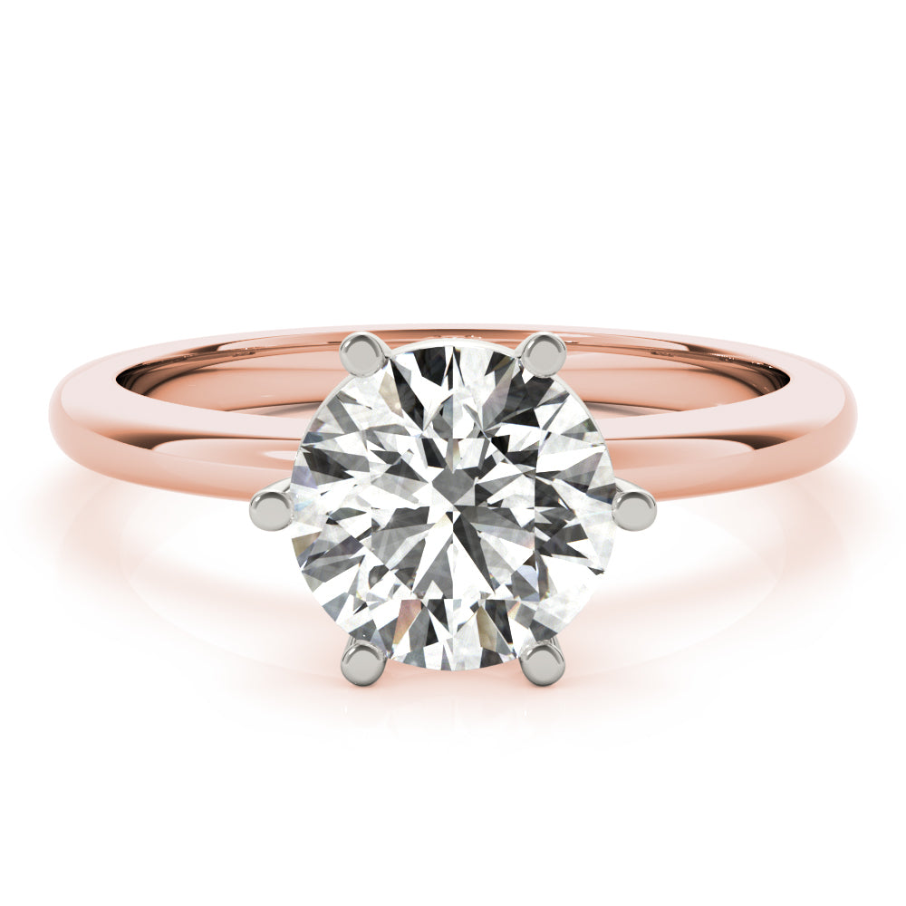 Lara Round Offset 6 Prong Diamond Engagement Ring Setting