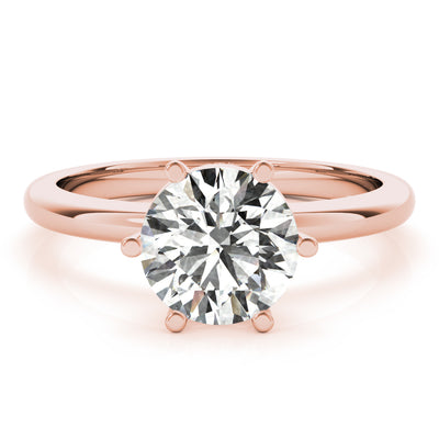 Lara Round Offset 6 Prong Diamond Engagement Ring Setting