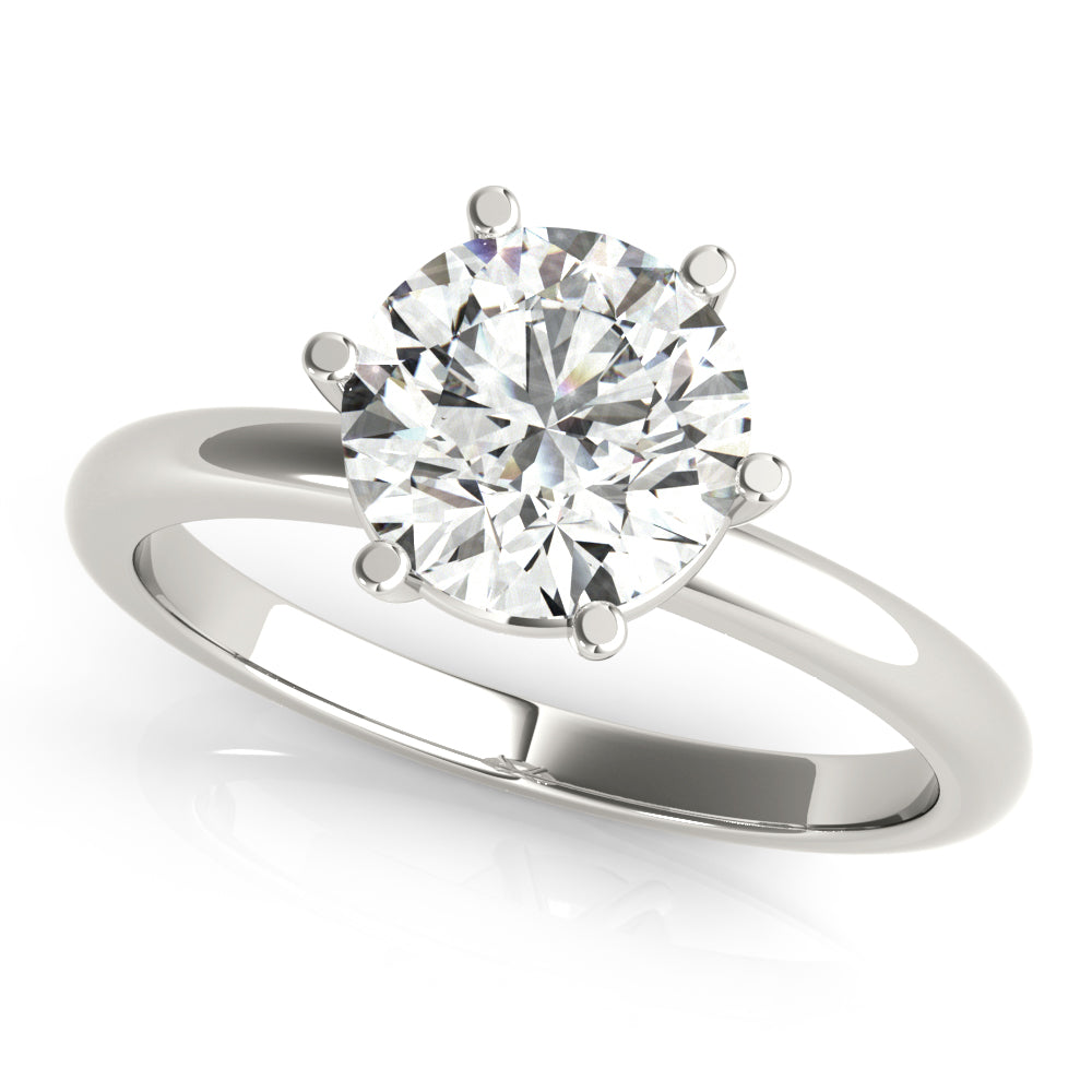 Lara Round Offset 6 Prong Diamond Engagement Ring Setting