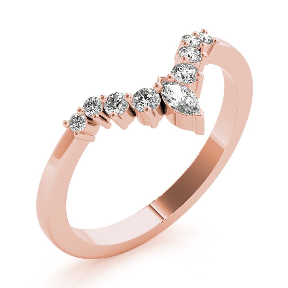 Molly Women's Diamond Chevron Wedding Ring