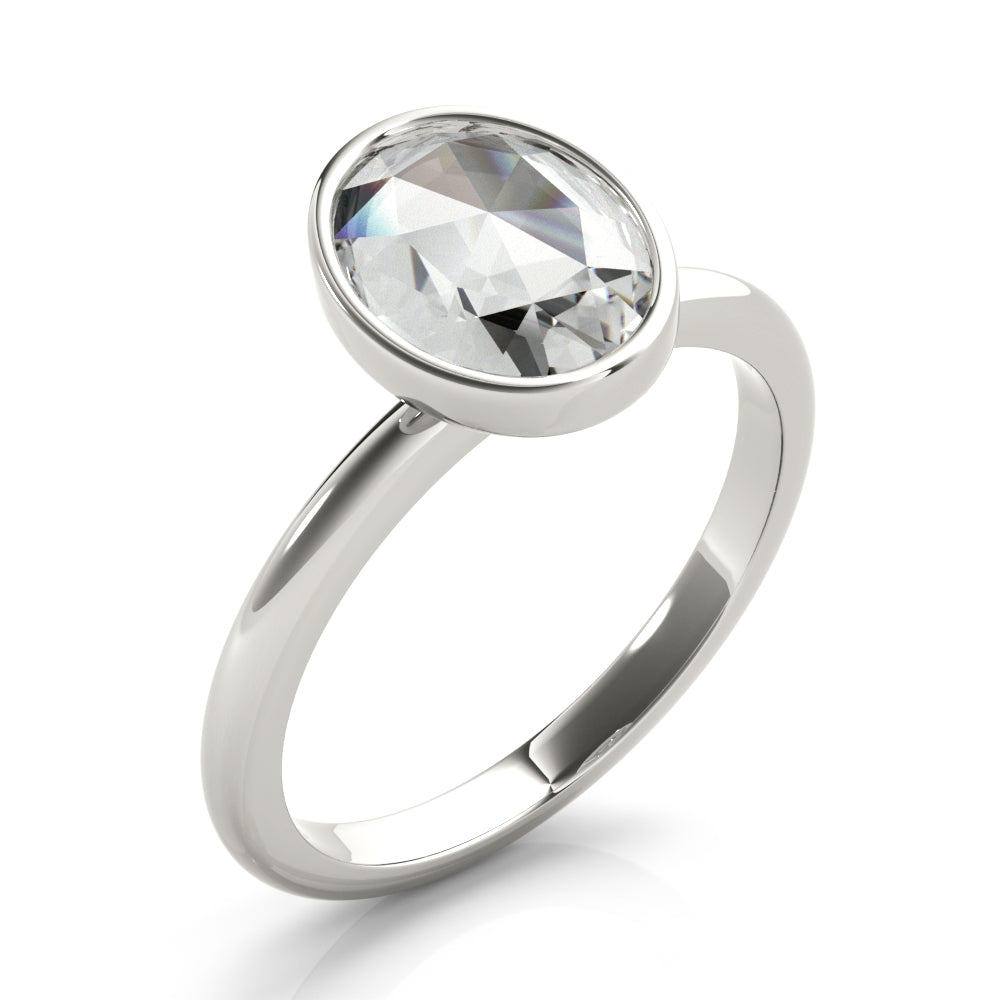 Oval Bezel Engagement Ring Setting