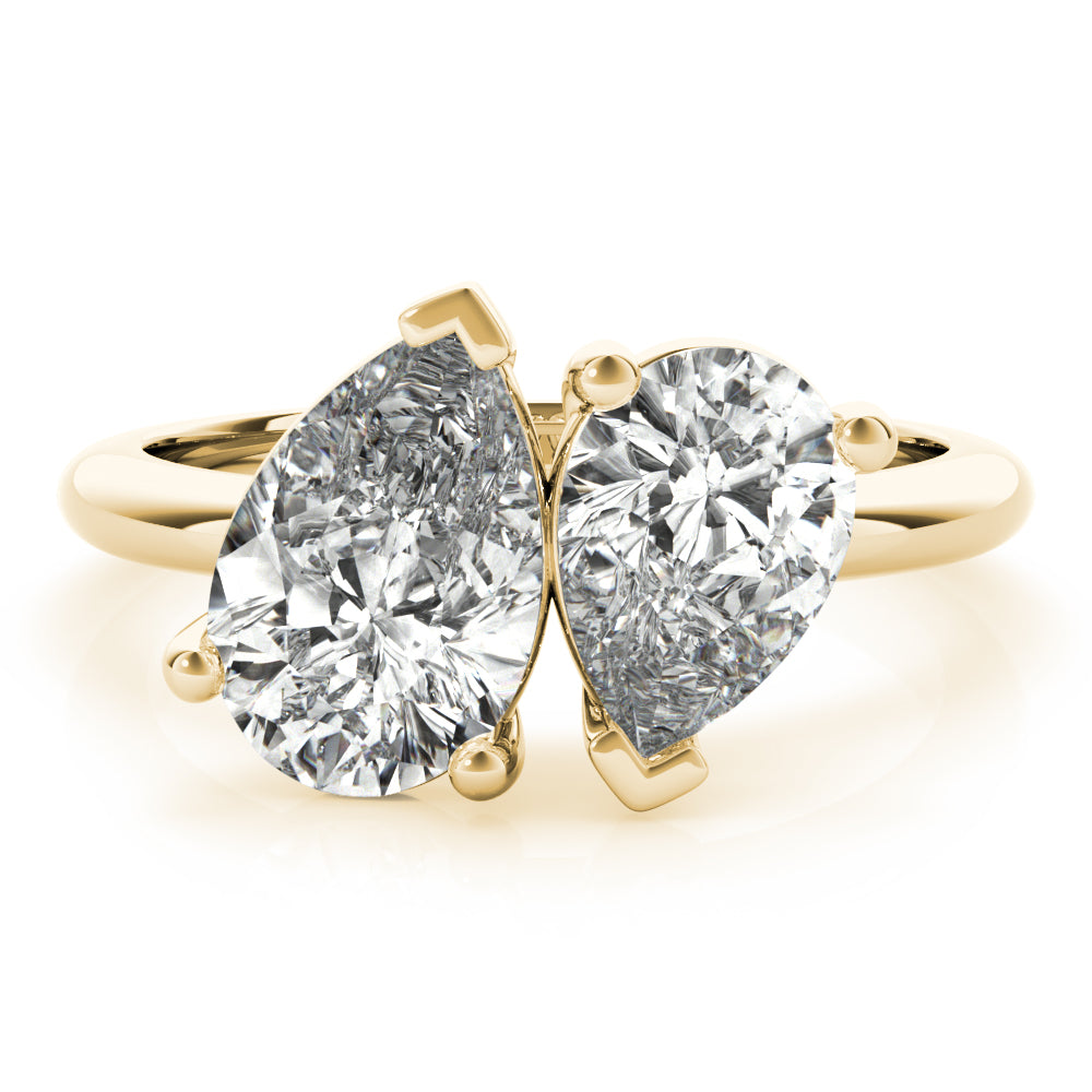 Pear Toi et moi rings