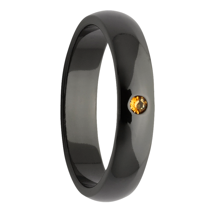 Black Ladies Ring with Gemstone