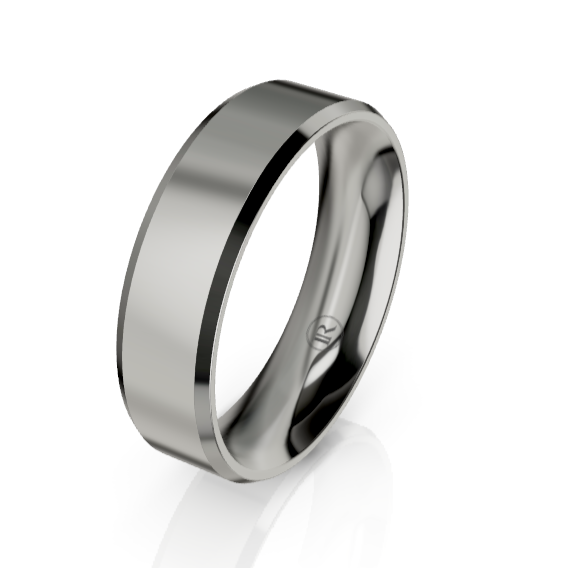 Bevelled Titanium Wedding Ring (AS)