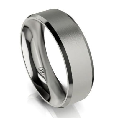 Bevelled Titanium Wedding Ring (AS)