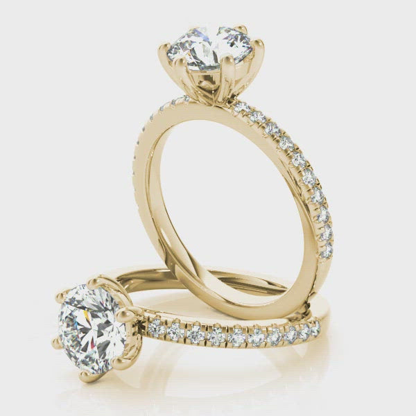 Alyssa 6-Prong Round Diamond Engagement Ring Setting (without Hidden Halo)