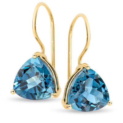 London Blue Topaz Claw Set Coloured Stone Earrings