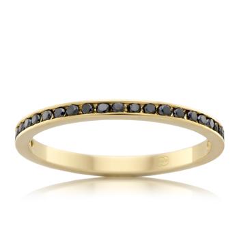 Yellow Gold and Black Diamond Women's Ring  (F4314)