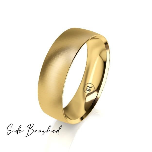 Inner Bevel Curved Comfort Fit Wedding Ring (FB) - Yellow Gold