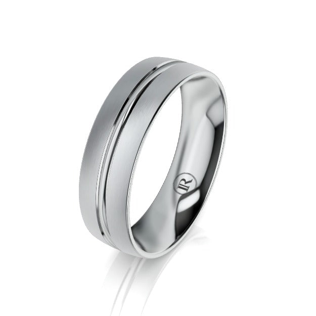 Centre Grooved Platinum Wedding Ring