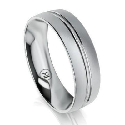 Centre Grooved Platinum Wedding Ring