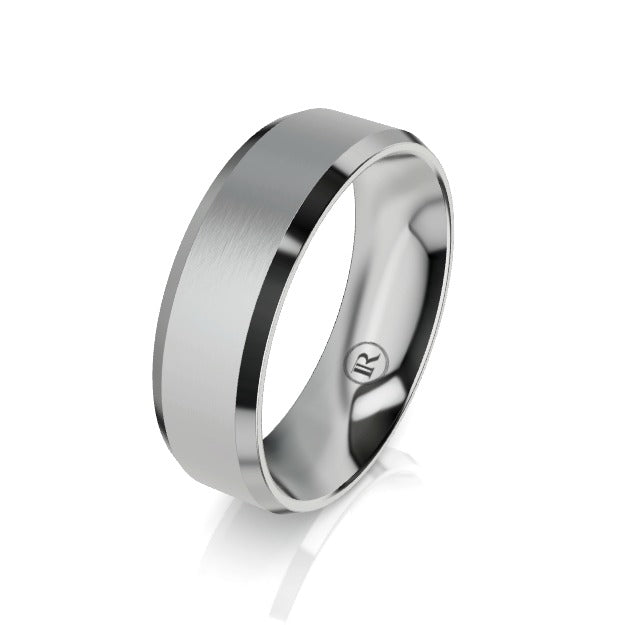 The Vanguard Palladium Bevelled Wedding Ring