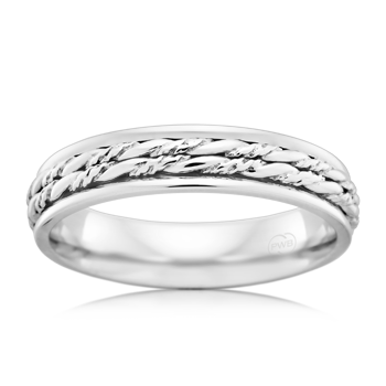 Patterned Platinum 950 Wedding Ring (J1485)